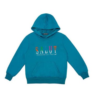 Crocodile Junior小鱷魚童裝- 刺繡文字連帽T恤 ( 630459-04 女生款)