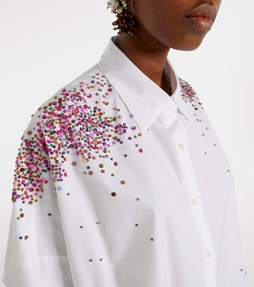 Dries Van Noten Oversized sequined cotton shirt