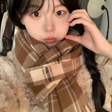 免運🔮2025新款韓係格子圍巾女冬季保暖學生百搭加厚披肩jk可愛網紅圍脖保暖圍巾 披肩 圍巾 脖圍 防寒 披肩  圍脖