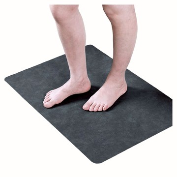 軟式硅藻土速乾防滑吸水地墊  60 x 40cm  圓形深空灰  1個