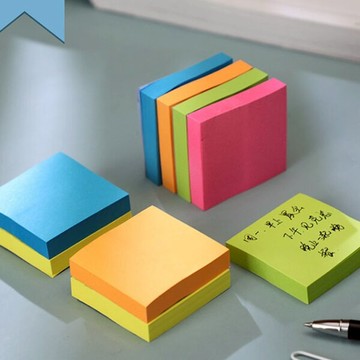 PS Mall【J3102】3x3螢光100張便利貼 N次貼 可撕便簽 文具 辦公用具