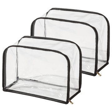 立體透明包包收納袋 優質防水PVC尼龍五金  黑色  2個