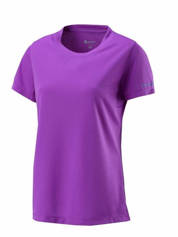 【【蘋果戶外】】零碼出清 荒野 W1623-58 葡萄紫 WildLand 女 疏水紗素色圓領T恤 吸濕排汗 運動上衣 快乾透氣 輕薄舒適 大尺碼 涼感衣
