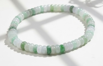 冰種多彩翡翠算盤珠手珠 | 天然緬甸玉A貨翡翠 | 送禮
