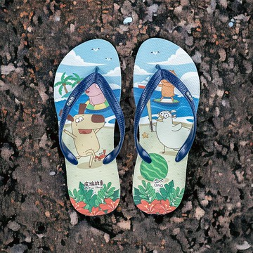 男夾腳拖鞋 床編故事 防滑防水人字拖 小夥伴玩水趣