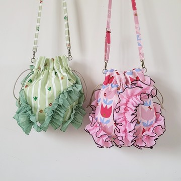 Boing Boing 2色 蕾絲泡泡包 手提包 肩背包 側背包-粉色鬱金香 米苔目 小紅帽大野狼 聖誕禮物 交換禮物