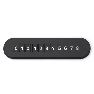 Hana 防滑超薄極簡汽車停車號碼牌  黑色  1個