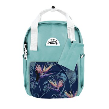 Grinstant混搭可拆組式13吋後背包 - 夢幻系列 (淺藍色配橙花)