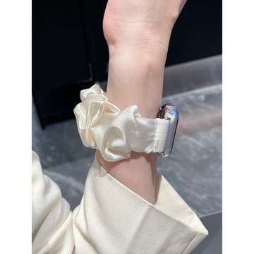 《台灣出貨》適用 APPLE WATCH 亮面綢緞錶帶 大腸圈錶帶 髮圈錶帶 S11 S10 SE3 46mm 女士錶帶