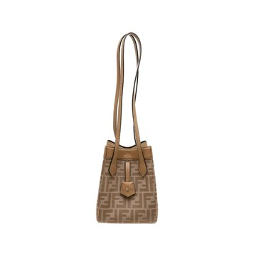 FENDI 8BS083 ORIGAMI 經典標誌緹花水桶包肩背包