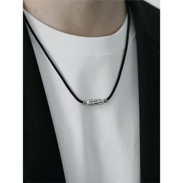 s999純銀九眼天珠項鏈男款復古藏式配飾轉運珠吊墜生日禮物送男友