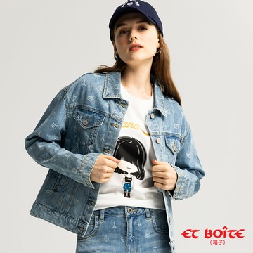 【2件7折】雷射滿版LOGO丹寧牛仔外套 -  BLUE WAY ET BOîTE 箱子