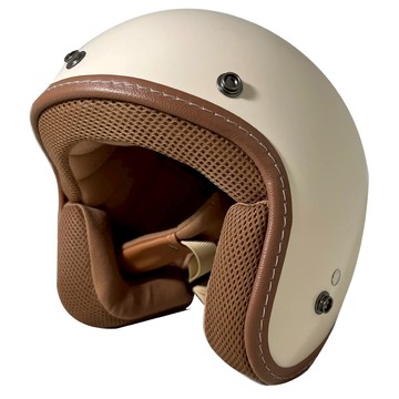 Nikko 安全帽 A356 素色 亮面杏桃奶茶  輕盈 三合扣 齒排式插扣 金屬D環 全拆洗 復古帽 半罩