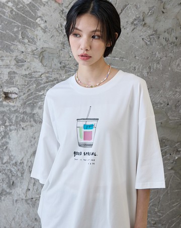 gozo special cafe落肩涼感T恤(兩色)