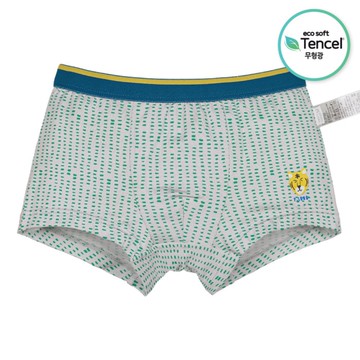 韓國 Ppippilong - 天絲纖維透氣四角褲(男寶)-黃老虎-淺灰