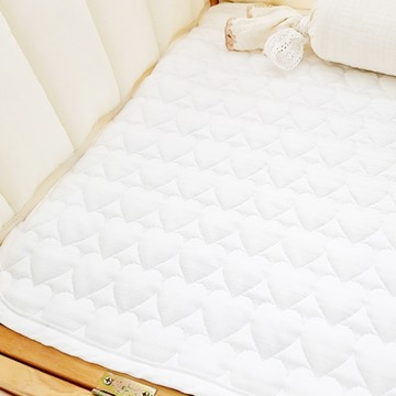 AiRabbit 嬰幼兒愛心杜拉綸雙面涼感涼墊 里安夢想床  81 x 51 cm  1個  白色