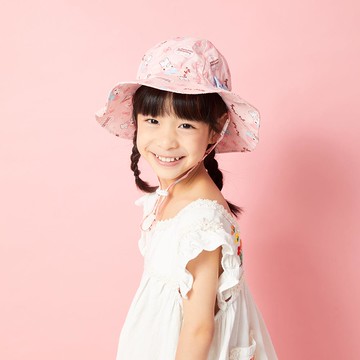 童美樂蒂格紋愛心圓頂盆帽