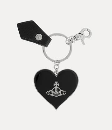 Vivienne Westwood Mirror Heart Orb Keyring Metal Black-pu-grain One Size Women