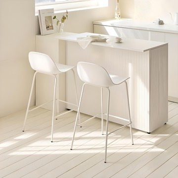 maisondecommema STAY 白色框架 家用吧台椅 餐桌椅  2個  白色