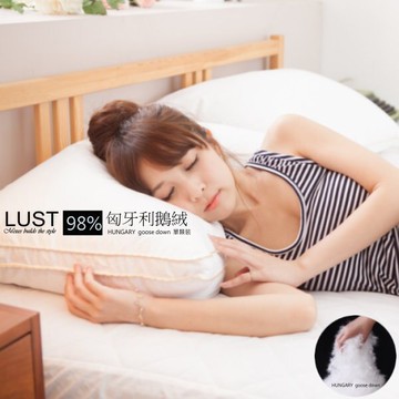 【LUST】98%匈牙利鵝絨枕、立吋、【七星級/總統套房專用羽絨枕】/羽毛枕/一顆裝