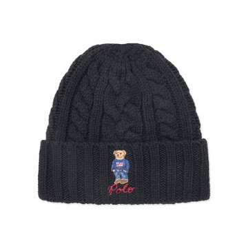 Polo Ralph Lauren RL 熱銷刺繡牛仔熊毛帽-黑色