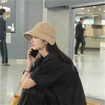 自留推薦！ins網紅同款遮陽帽子女防曬圓頂漁夫帽女日系韓版百搭1入