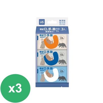 優生 口手臉超迷你濕巾8抽3入*3包