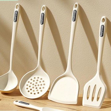 日本精工硅膠鍋鏟不粘鍋專用炒菜鏟子耐高溫湯勺漏勺廚具套裝
