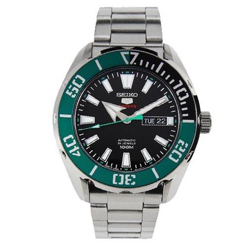 【SEIKO 精工】潛水機械男錶 不鏽鋼錶帶 湖綠X銀 防水100米(SRPC53J1)