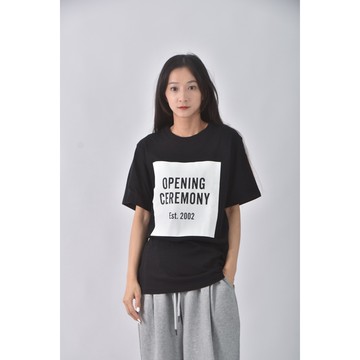 (S) opening ceremony質感棉質純棉黑色短袖上衣二手衣