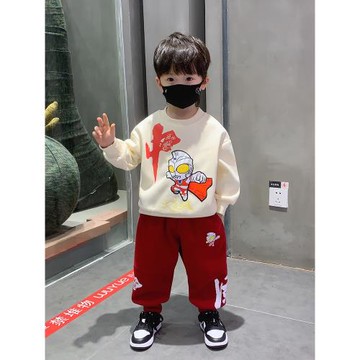 男童春秋裝時髦潮牌奧特曼衣服