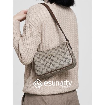 ESUNARTY包包女2025年新款時尚老花單肩腋下包女士休閑輕便斜挎包