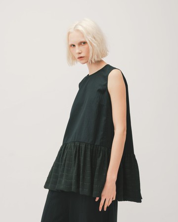 UUIN_黑拼接無袖上衣