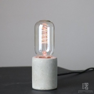 曙MUSE｜小圓柱水泥桌燈  USB燈 手作 LED燈 燈泡 禮物 小物 創意 氣氛燈 小夜燈 居家擺飾 擴香石