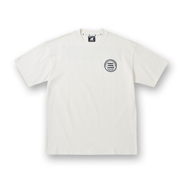 KINGO男款｜米白轉印貼短T  511010