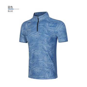 高爾服裝 男士短袖T恤 時尚立領印花 運動高爾夫服 男裝