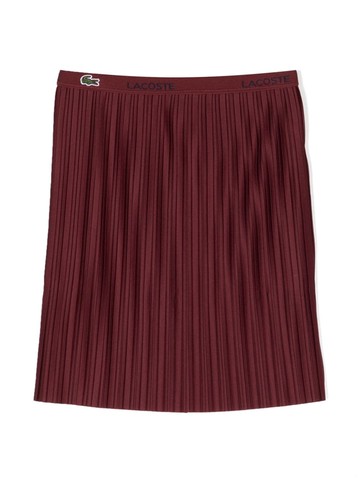 Lacoste Kids - logo-waistband pleated skirt - kids - Polyester - 6 yrs - Red
