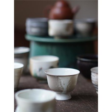 杯之盛宴 景德鎮木田柴燒手作品茗杯 文庭柴窯窯寶結晶落灰主人杯