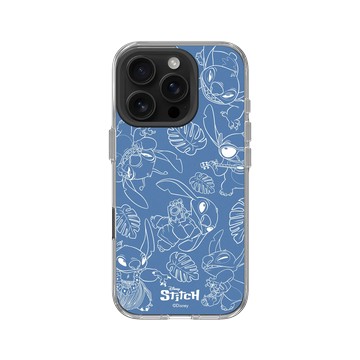 iPhone 16 Pro Clear Case（相機按鈕） 透明 - 迪士尼-史迪奇 Disney Stitch - 夏威夷系列-線稿