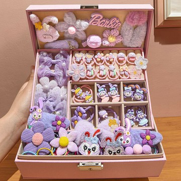 韓版粉色髮飾 六一兒童節禮盒套裝 小女孩公主髮卡女童頭飾 生日禮物 交換禮物 幼兒園小學生新年禮物 實用禮物 聖誕禮物