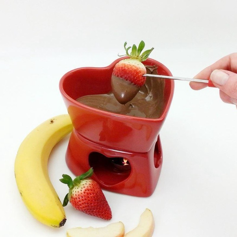 バレンタイン ミニハート型 フォンデュセット ２人用 Valentine Mini Heart Shaped Fondue Set チョコフォンデュ  チーズフォンデュ | LINEブランドカタログ