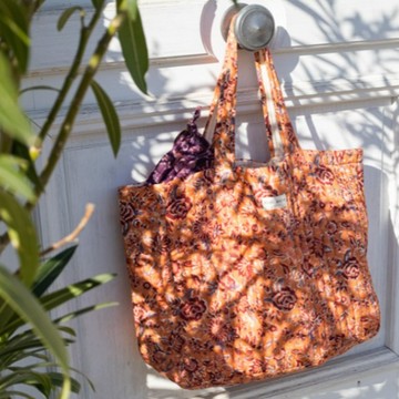 法國 寫意風情 手工印花托特包 落日漫遊