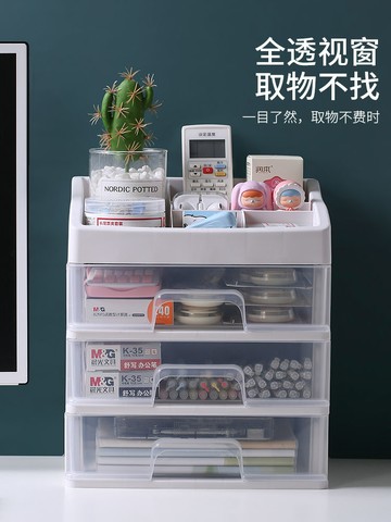 桌面化妝收納盒高檔精致抽屜式首飾盒美術生工具新款整理盒置物架 py6172