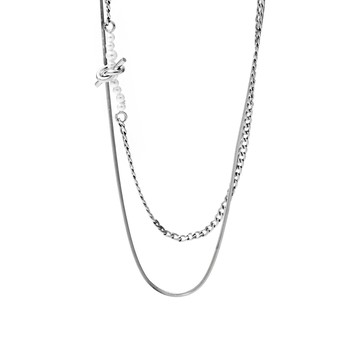 [鋼飾] 光澤疊影鎖骨鍊 / Glossy Layers Necklace