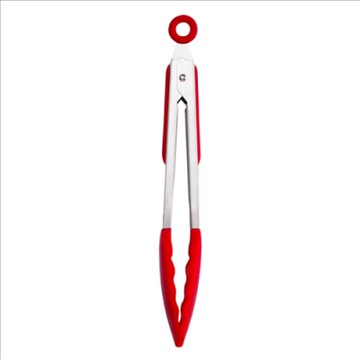 PUSH!餐廚用品不鏽鋼矽膠食品夾牛排烤肉夾麵包食物夾燒烤夾子D178