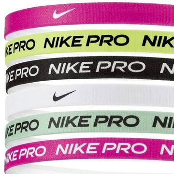 【Nike耐吉】6入印花運動髮帶(N0002545613OS)  白黑黃綠桃紅色 PRO彈性羽球頭帶 韻律瑜珈髮飾品 限時限量 可愛穿搭 變漂亮禮物 閨蜜禮物 友情禮物 定情信物 跑步馬拉松