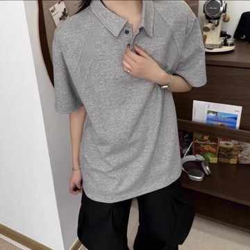 2025新款男士女士POLO領短袖寬松針織衫打底毛衣半袖休閑外穿正肩鑫弘-衣錦男裝