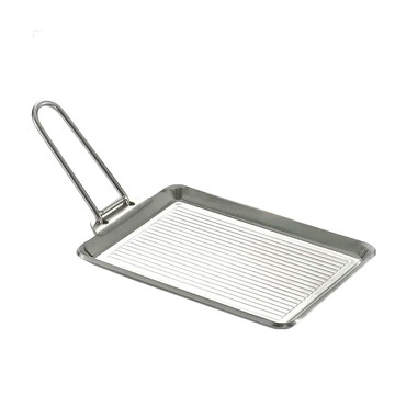 Campingmoon 柯曼 加厚不鏽鋼平底煎盤 附收納袋 DO-21 21 x 14 x 12.5cm 930g  1個