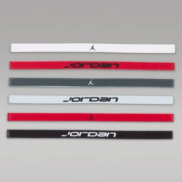 Nike耐吉JORDAN喬丹SPORT黑白紅6入彈性髮帶運動吸汗止汗束髮帶(J1011996117OS)籃球健身自主訓練有氧運動重量訓練棒球桌網球 男朋友生日禮物 女生禮物 送禮推薦 情人節禮物