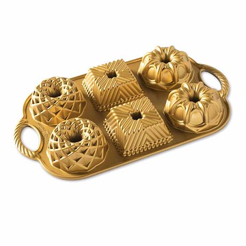 Nordic Ware Geo Bundtlette鍋 鑄鋁 [2美國直購]